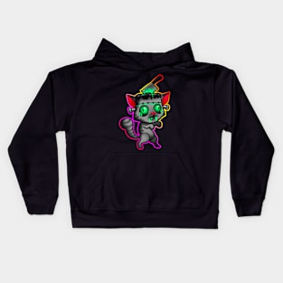 Zombie cat with outline Kids Hoodie